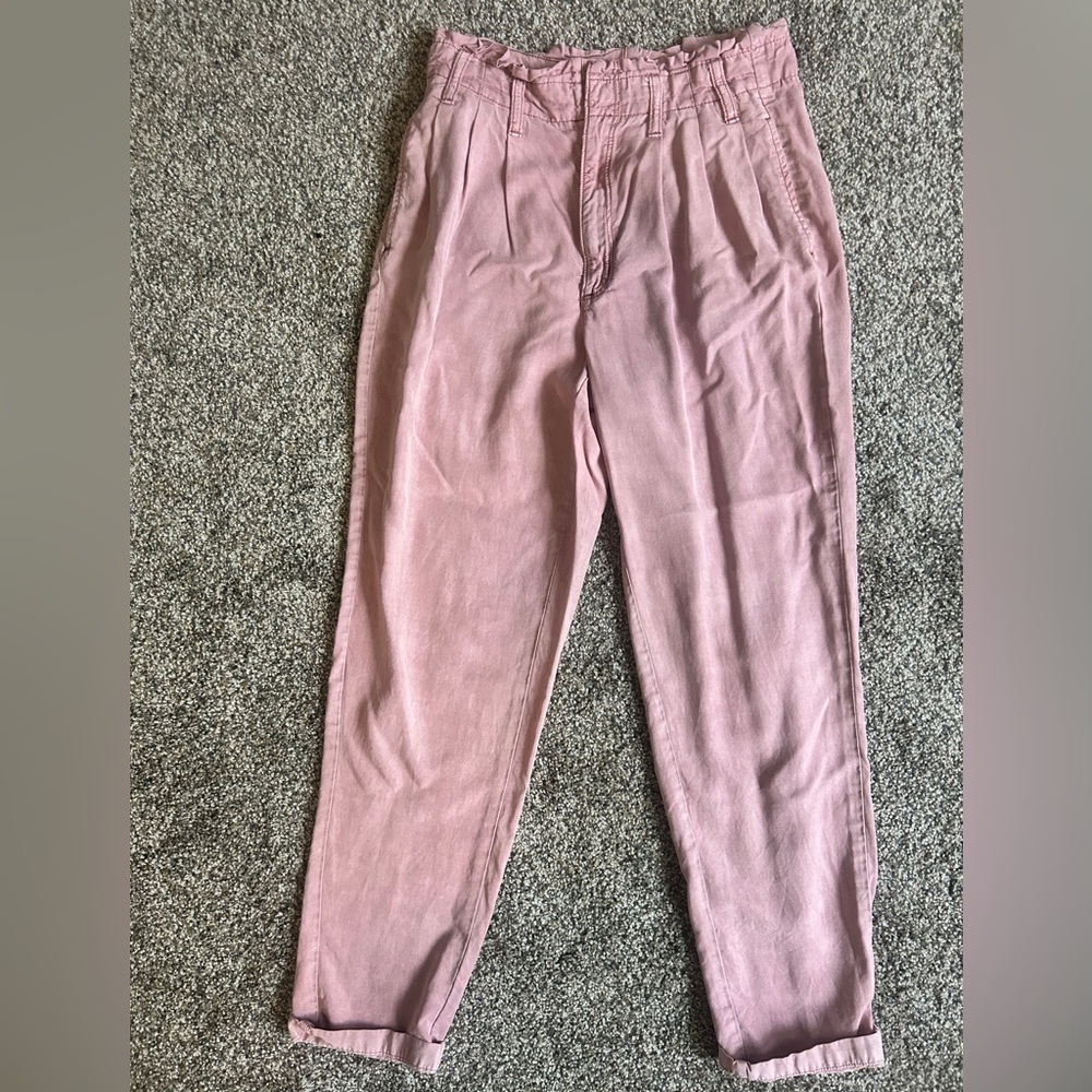 American Eagle Outfitters Dusty Pink Paperbag Waist Pants
